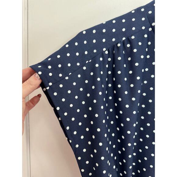 Vintage 1960 IGLWU made dress -Blue and White Polka Dot - Picture 7 of 15